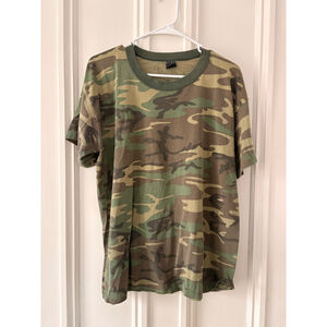 Unbranded Men's Camouflage Green Brown Short Sleeve Tee S